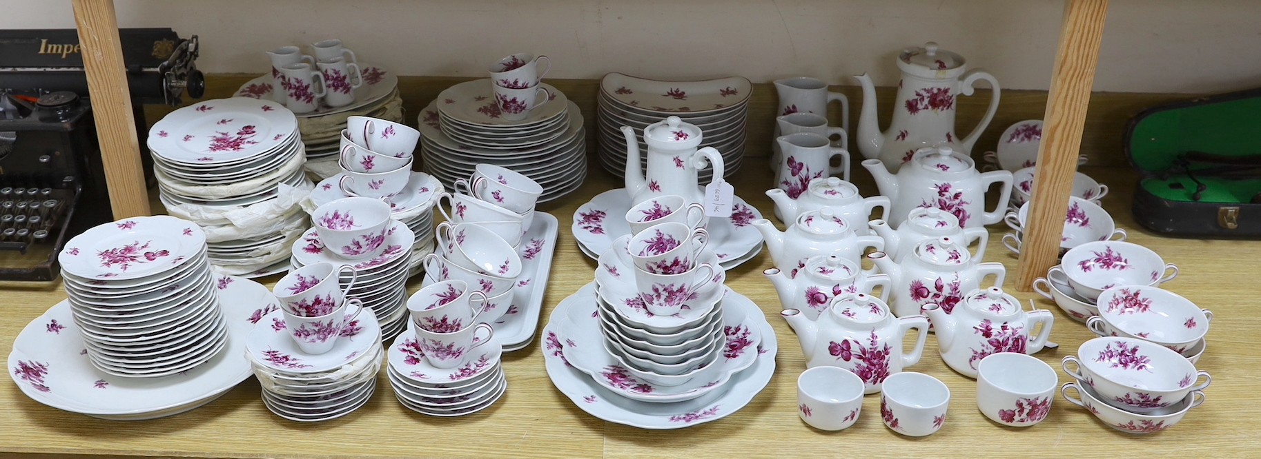 An extensive Haviland and Aluminite Limoges porcelain dinner, tea and coffee service